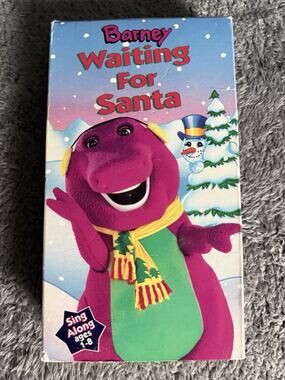 Barney Waiting for Santa VHS Christmas SING ALONG Purple Dinosaur 1992 *Tested*